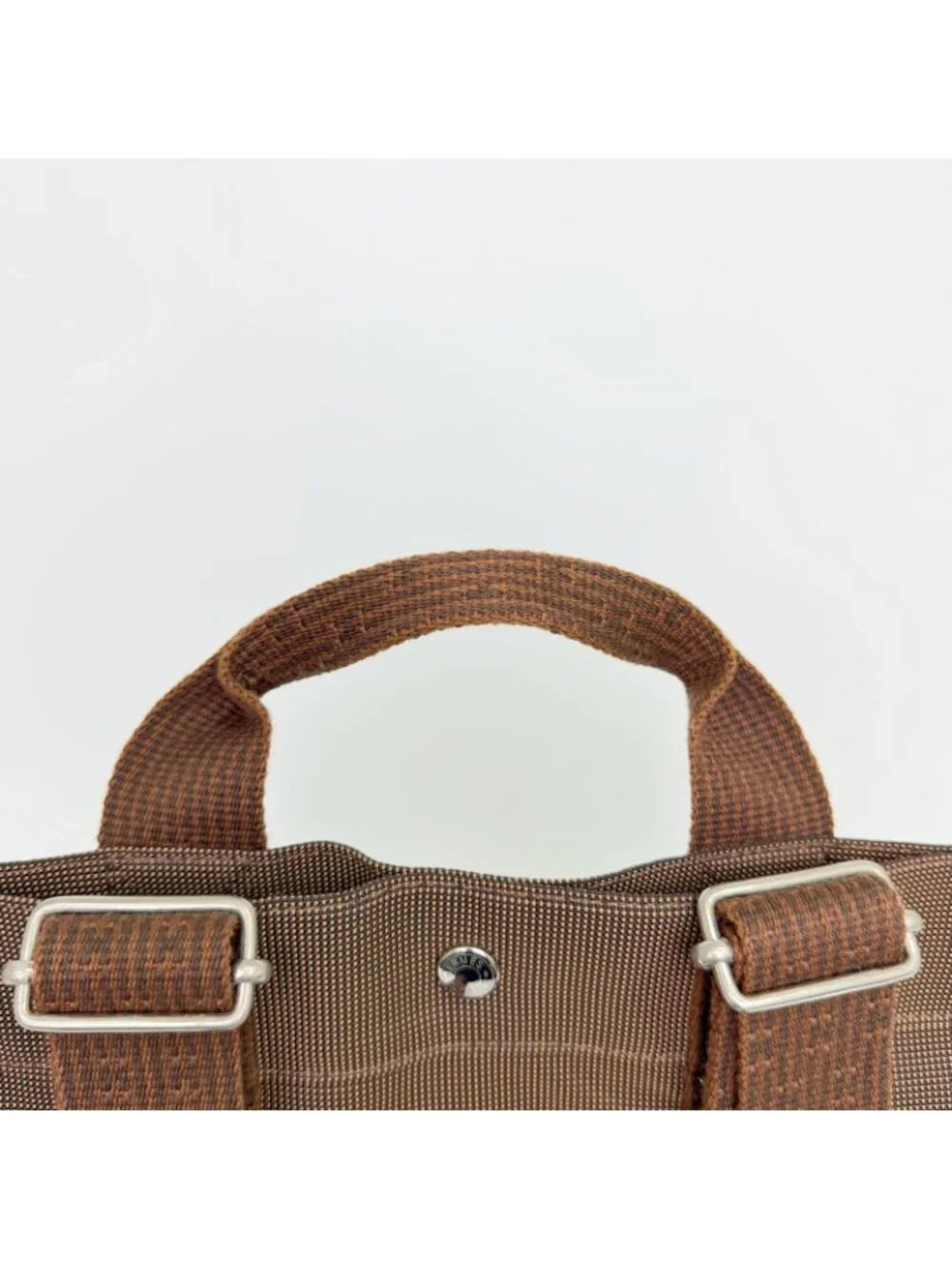 Hermes Her Line a Dos PM Backpack Canvas Brown Silver Vintage
